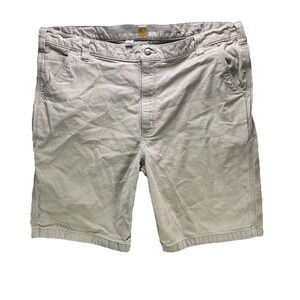 Carhartt Shorts Mens 42 Beige Carpenter Relaxed Fit Workwear Canvas